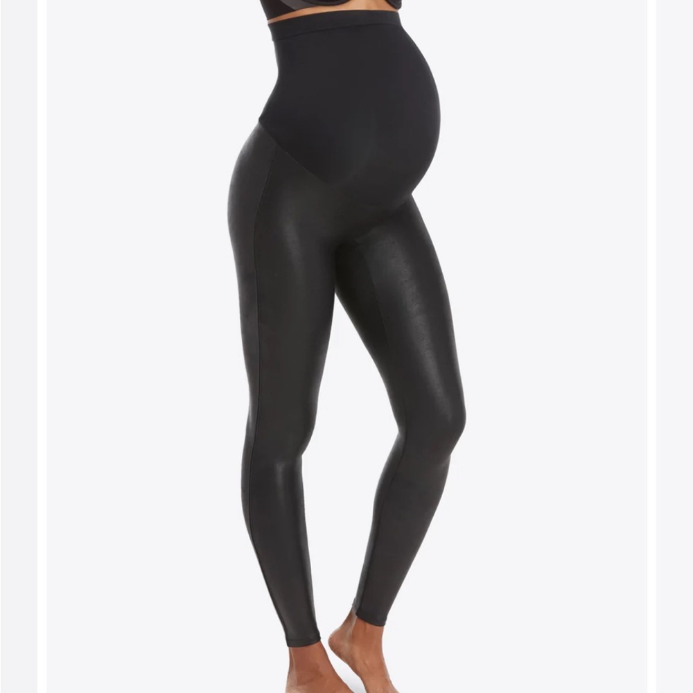 Spanx Mama Faux leather leggings sz small - maternity